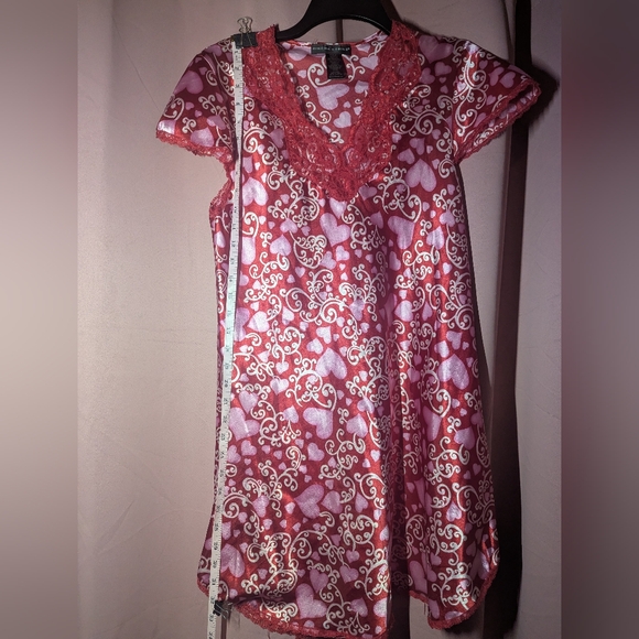 CINEMA ETOILE Lace-Trim Pink Satin Chemise M (8/10) - Picture 7 of 11